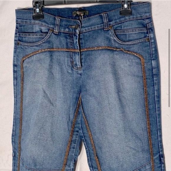 Vintage Request Relaxed Fit Cropped Capri Jeans With Brown Stitching 9 - Picture 4 of 13